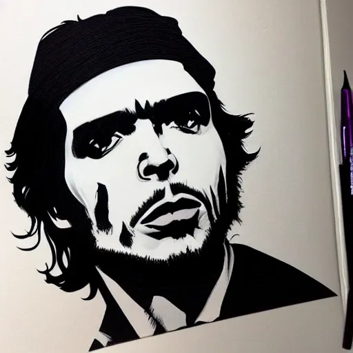 Image similar to che guevara by harumi hironaka, illustration, in the style of guerrillero heroico, accurate anatomy, smooth