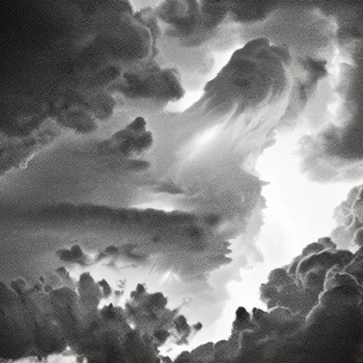 Prompt: violent turbulent cloud with lightning