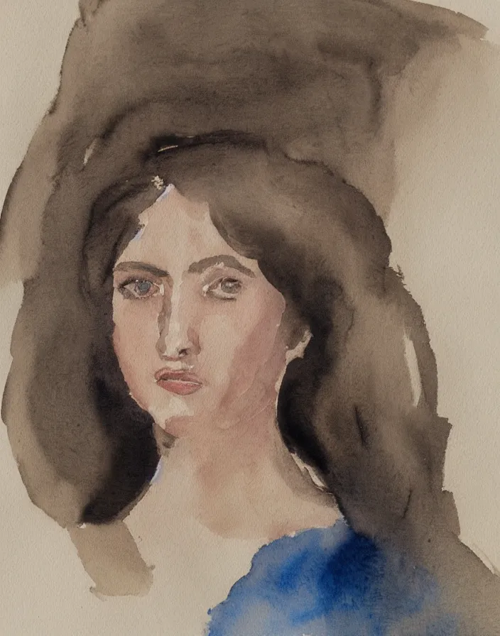 Image similar to watercolor sketch, painting by smith jeffrey, face portrait of a woman