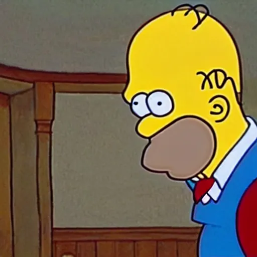 Image similar to a still image of homer simpson in harry potter and the philosopher's stone ( 2 0 0 1 )