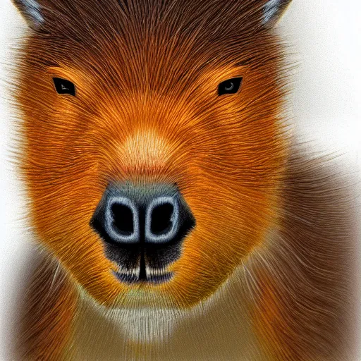 Prompt: a digital painting of god capybara