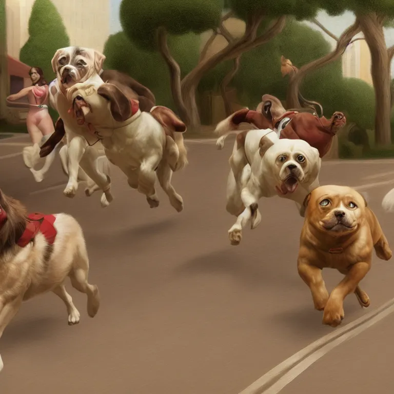 Prompt: A muscular dog running , Fernando Botero, cinematic lighting, photorealistic image, 8k, ultra detailed, high resolution,