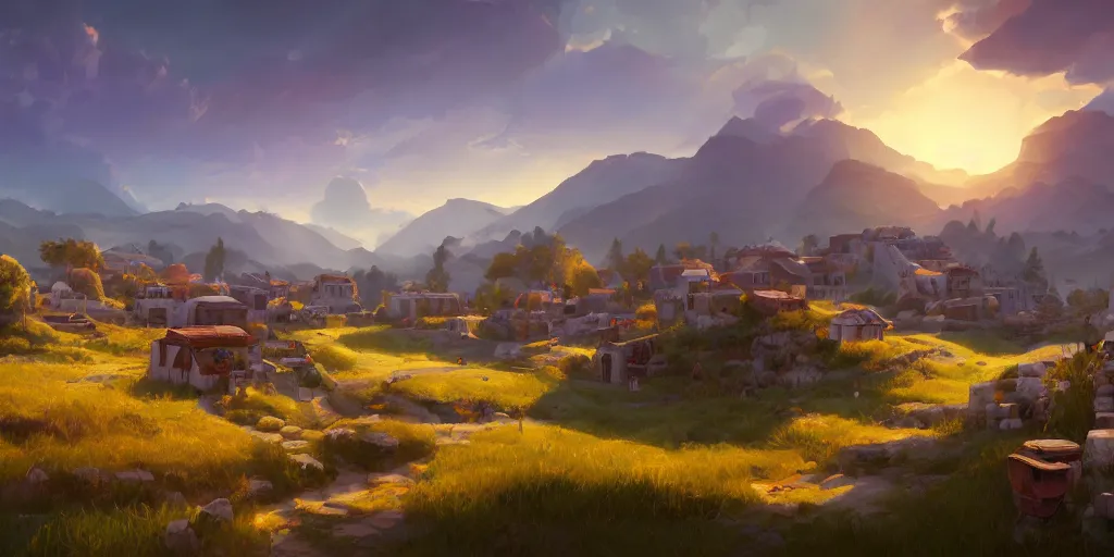 Image similar to Lively sunny landscape of a greek village realistic detailed digital art by Maxwell Boas Jessica Rossier Christian Dimitrov Anton Fadeev trending on Artstation CGSociety rendered in Unreal Engine 4k HQ