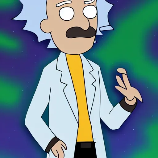 Prompt: Albert Einstein In Rick and Morty digital art 4k detailed super realistic