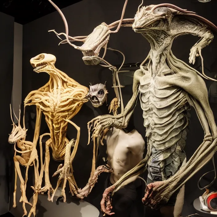 Prompt: an alien taxidermy display, studio lighting