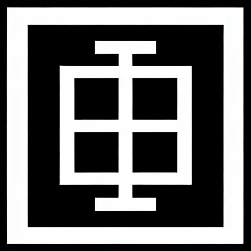 Prompt: minimal geometric logo by karl gerstner, monochrome, centered, bordered