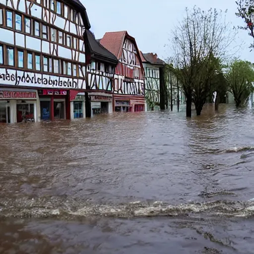 Prompt: a commercial about the prevention of german towns being flooded