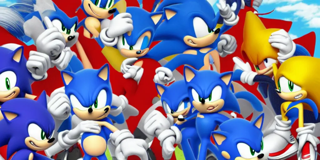 Image similar to sonic the hedgehog going faster than the speed of sound