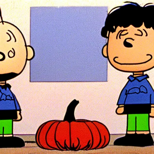 Image similar to halloween michael myers in charlie brown original animated show