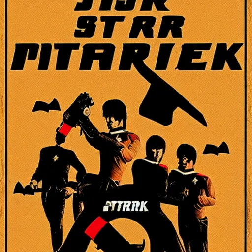 Image similar to a poster for quentin tarantino's star trek