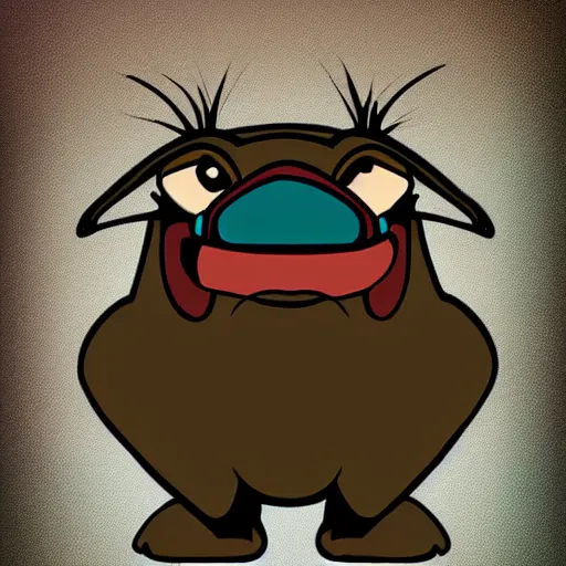 Image similar to a cartoon portrait of a friendly platypus, disney animation