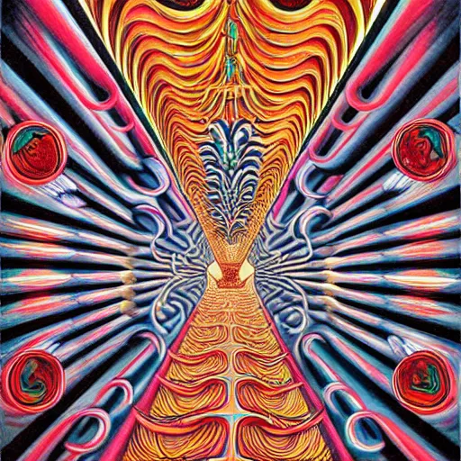 Image similar to Alex Grey art MC Escher Art