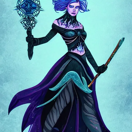 Image similar to ice witch destroys the patriarchy, trending on artstation, detailed art, high fantasy, beautiful