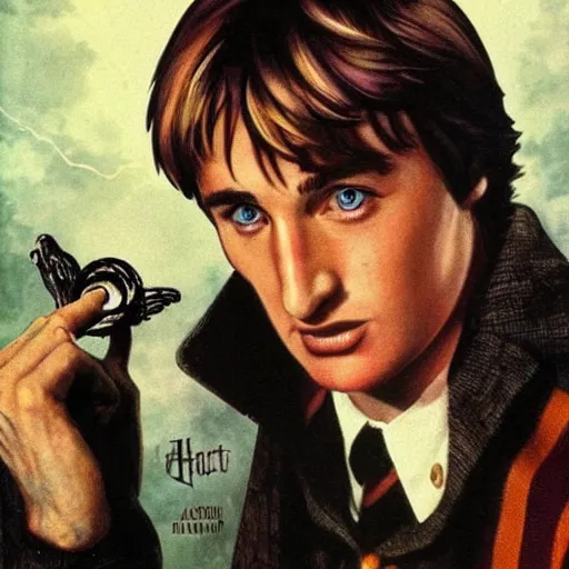 Prompt: owen wilson in the role of harry potter by frank frazetta