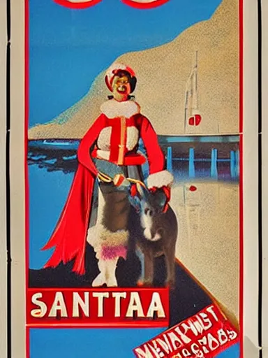 Prompt: a vintage movie poster about santa barbara, california,