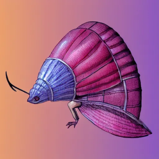 Image similar to ( ( ( pink armadillo with wings ) ) ), anime