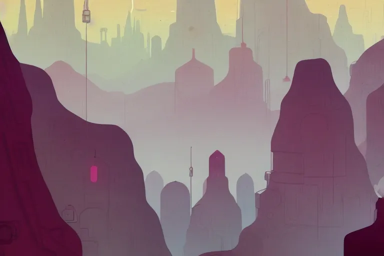 Image similar to landscape in the style of gris, trending on artstation