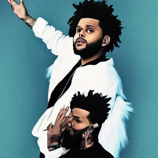 Image similar to the weeknd as an angel