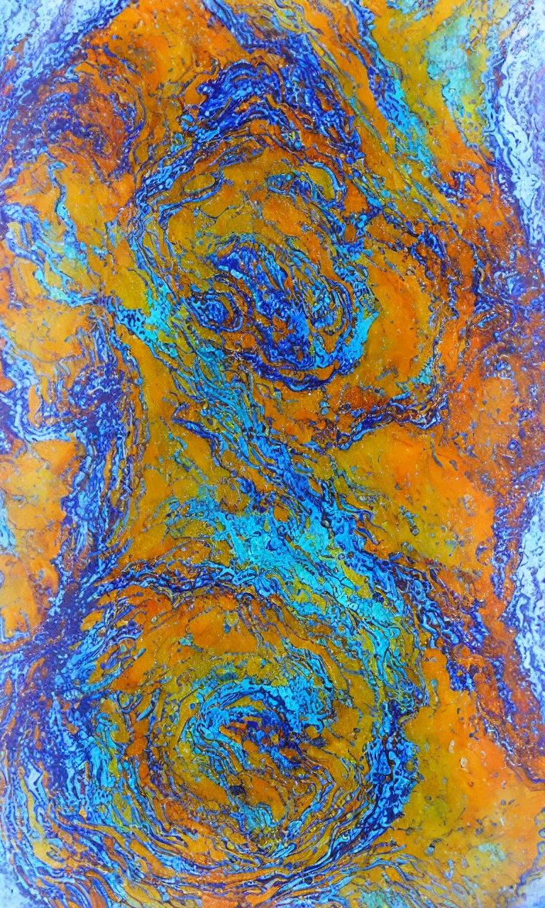 Prompt: Acrylic pour painting, blachole technique