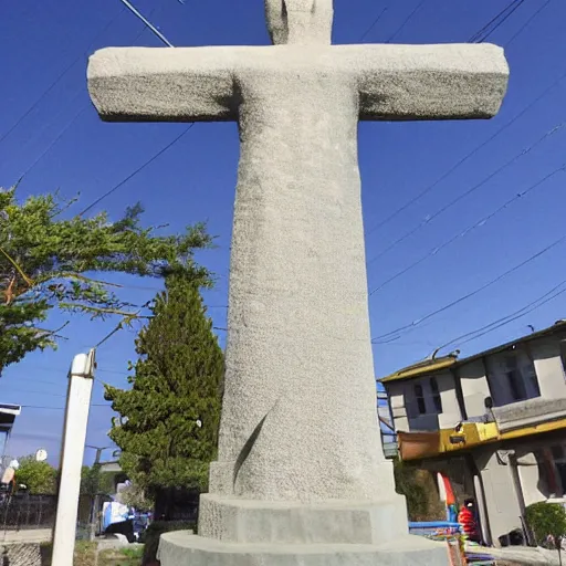 Image similar to giant concrete statue of Christ on a cross