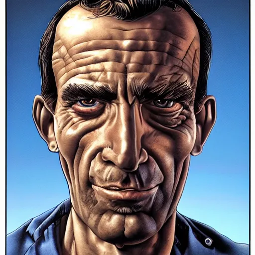 Prompt: a face on portrait of an engineer, by glenn fabry and jason edminston