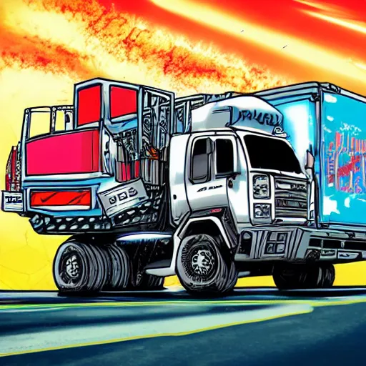 Prompt: cybertruck explosion miami apocalypse