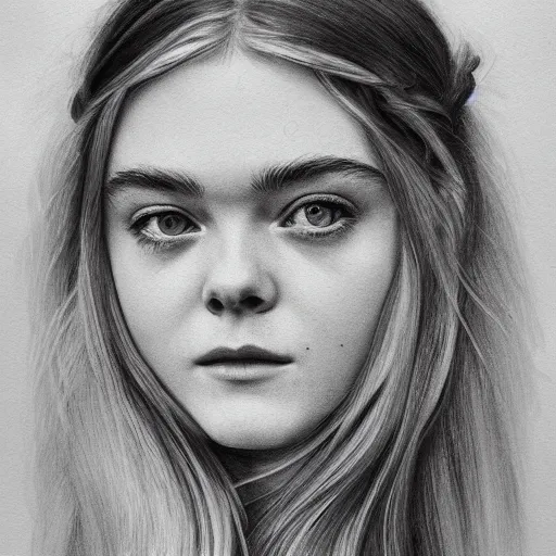 Prompt: professional painting of Elle Fanning in the style of Sophie Anderson, head and shoulders portrait, symmetrical facial features, smooth, sharp focus, illustration, intricate, stormy weather, extremely detailed masterpiece,