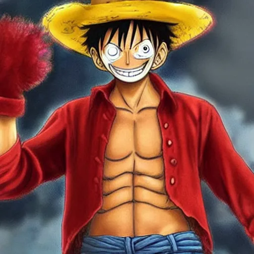 Image similar to realistic monkey. d luffy from one piece