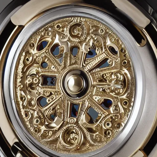 Image similar to ornate watch that has figures of anthropomorphic animals in the mechanism