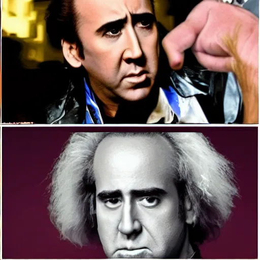 Image similar to nicolas cage is doc brown