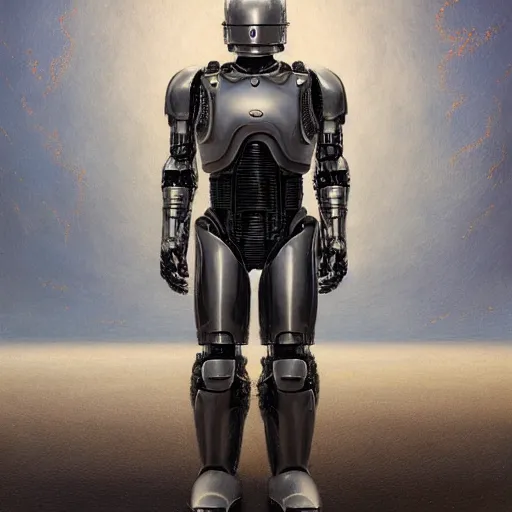 Image similar to a detailed illustration of robocop by agostino arrivabene