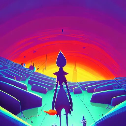 Image similar to curled perspective digital art of palestina by anton fadeev from nightmare before christmas