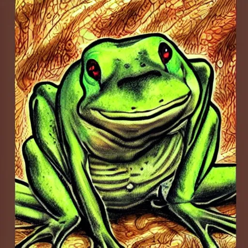 Prompt: beautiful high fantasy frog