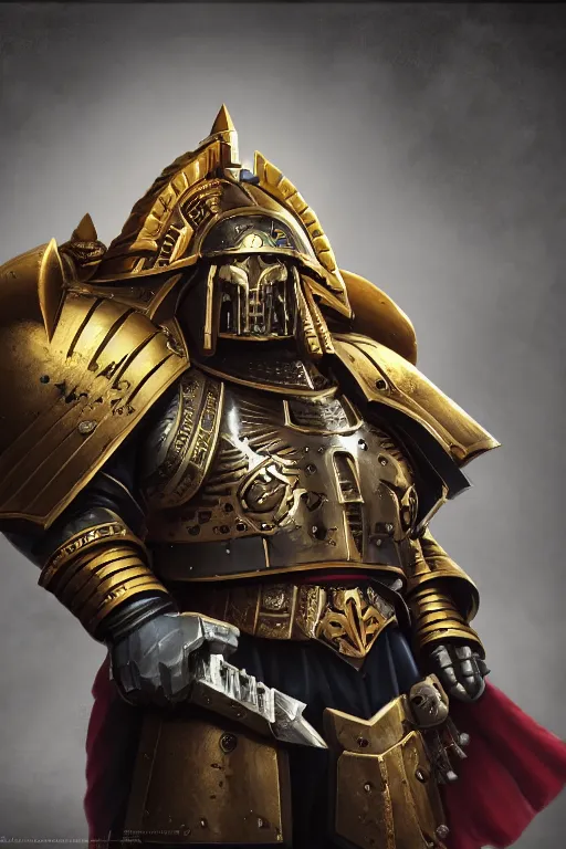 Image similar to armor portrait heros warhammer 4 0 k horus heresy fanart - the primarchs emperor by johannes helgeson animated with vfx concept artist & illustrator global illumination ray tracing hdr fanart arstation zbrush central hardmesh 8 k octane renderer comics stylized