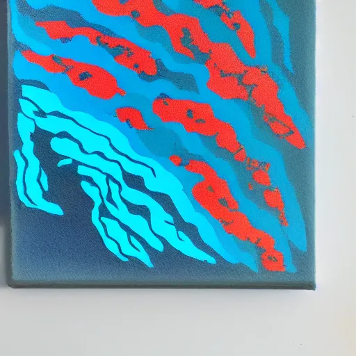 Prompt: coral reef, acrylic, 2d, minimalistic