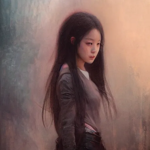 Image similar to jisoo of blackpink, hyperrealistic portrait, bladerunner street, art of elysium by jeremy mann and alphonse mucha, fantasy art, photo realistic, dynamic lighting, artstation, poster, volumetric lighting, very detailed face, 8 k, award winning