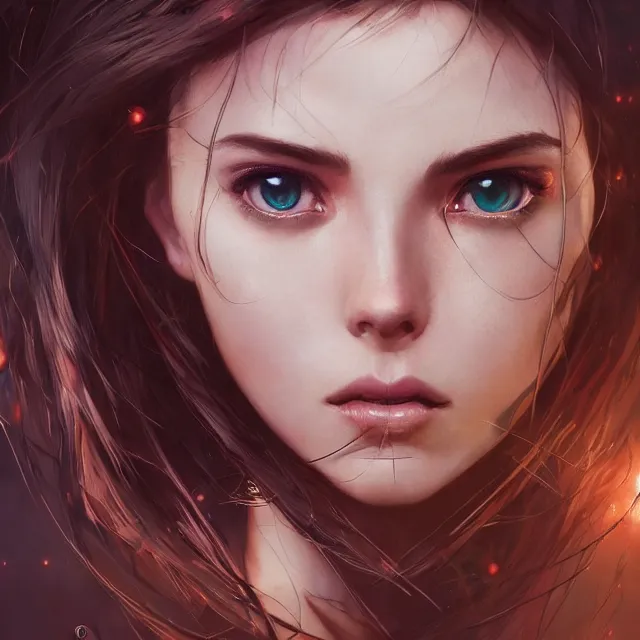 Image similar to illustration of a woman her eyes are focused, she is bewitched, by artgerm and wlop and greg rutkowski, trance, hypnotic, digital art, extreme detail, realistic lighting, cinematic composition, concept art, sharp focus, colorful, photorealistic eyes, 8 k