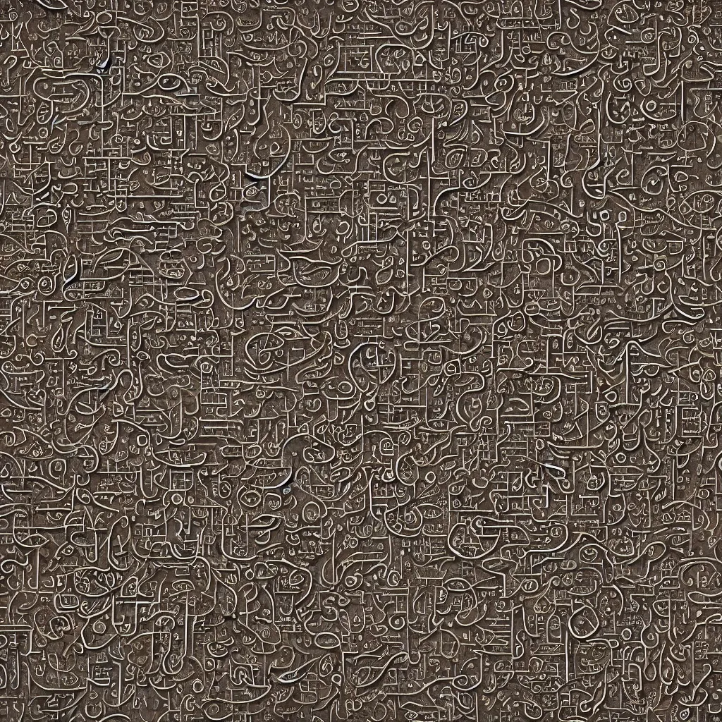 Image similar to a photorealistic 3D traditional Hindi devanagari script words characters and weapons, 3D Hindi calligraphy made with rivets hinges leather and spikes , Devanagari script, seamless pattern :: symmetry, symmetrical pattern :: Hindi script :: ornate, decorative, realistic, Hyperdetailed, photorealistic, clear lines and shapes, unreal engine, 3D , volumetric lighting, smooth gradients, symmetrical, realistic elements, Photorealistic,