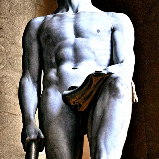 Prompt: handsome quidward, michelangelo david