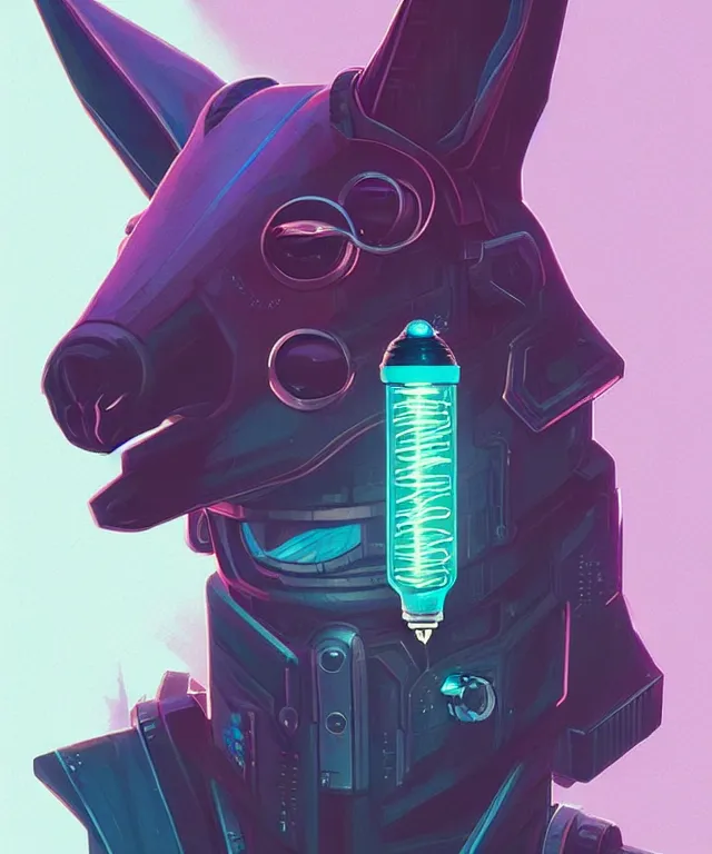 Prompt: a portrait of a cyberpunk kangaroo holding a light bulb, fantasy, elegant, digital painting, artstation, concept art, matte, sharp focus, illustration, art by josan gonzalez