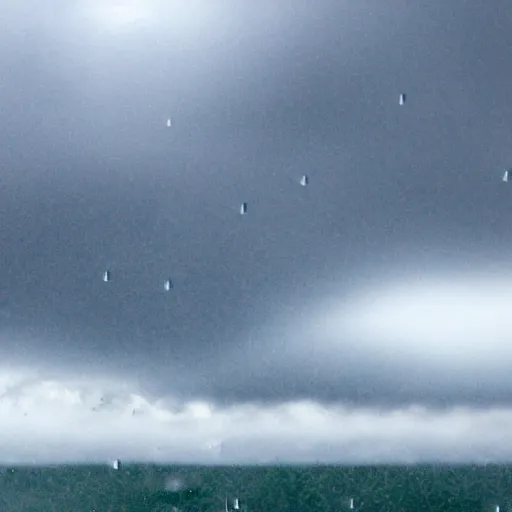 Prompt: Hurricane at sea, square droplets falling from pixel clouds