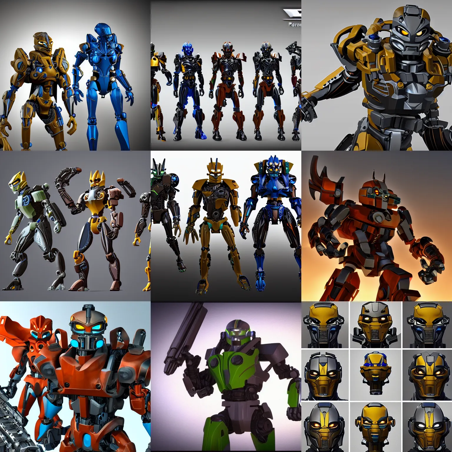 Prompt: portrait of highly detailed realistic heroes from bionicle - realistic detail - blender - unreal engine 5 - 8K with ray tracing
