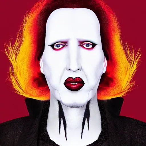 Image similar to marilyn manson as medusa