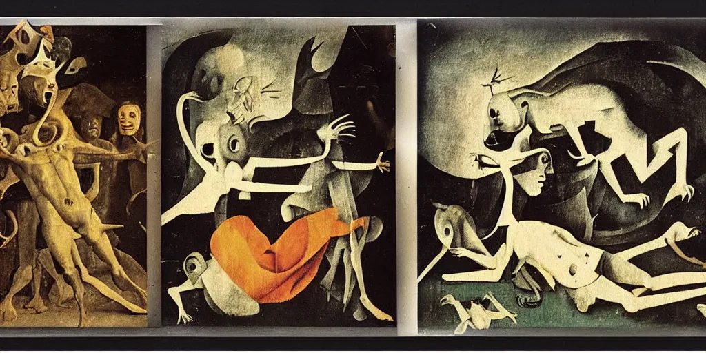 Image similar to An instax film still of Guernica by Hieronymus Bosch, by Salvador Dali, by Michaelangelo