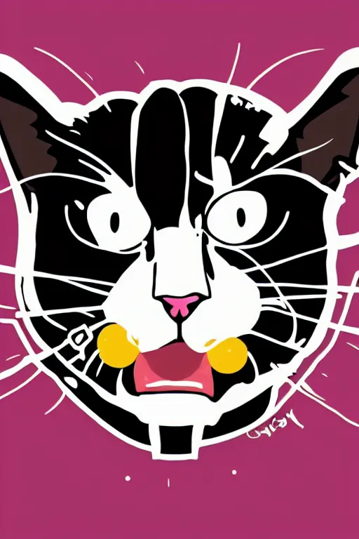 Image similar to Portrait of a cat as a wrestler, sticker, colorful, illustration, highly detailed, simple, smooth and clean vector curves, no jagged lines, vector art, smooth