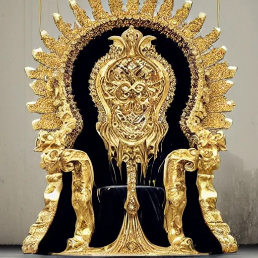 Image similar to majestic throne made of millions of diamonds and zaphires