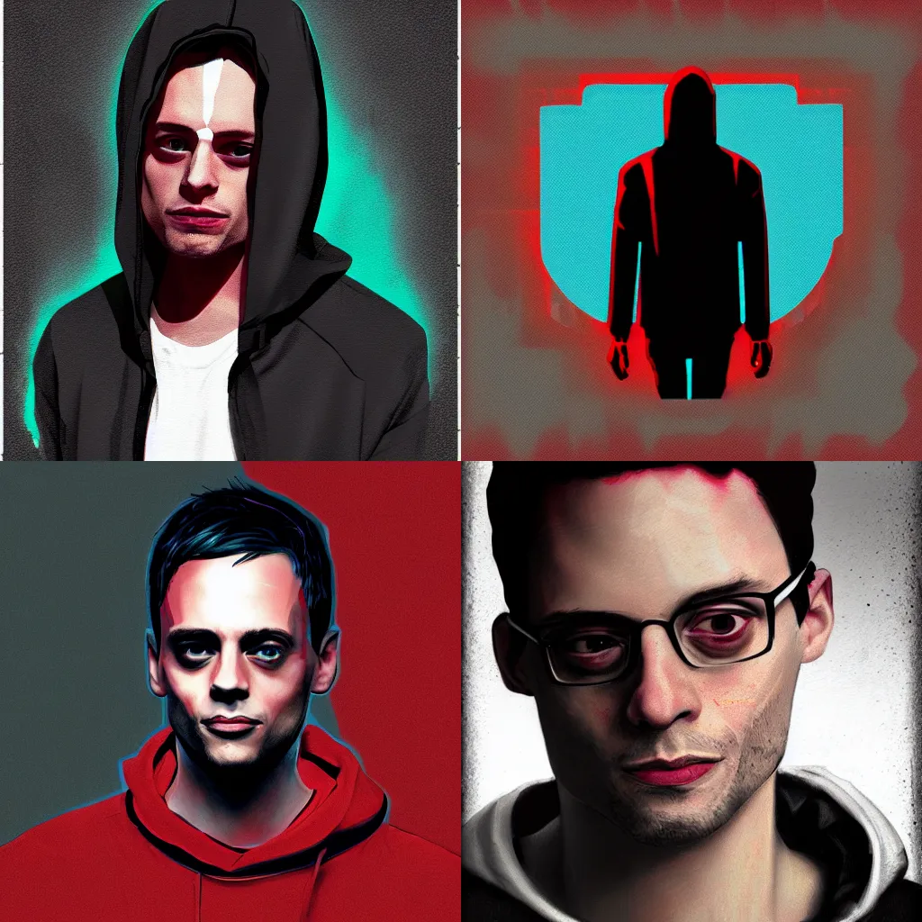 Prompt: Mr. Robot digital art, /r/mrrobot high quality Elliot Alderson fan art, Trending on ArtStation Mr. Robot fanart Elliot red black hacker aesthetic