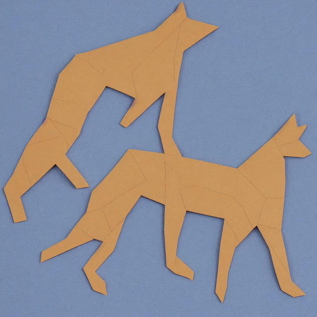 Image similar to chinese tangram figure of german shepherd 2 d image