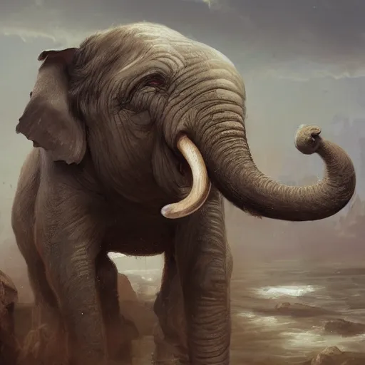 Image similar to a commission of a muscular athropomorphic elephant,digital art,art by greg rutkowski,charles bowater,ross tran,hyperdetailed,detailed face,photorealistic,professional lightimg,dramatic,cool,award winning,2022,victorian