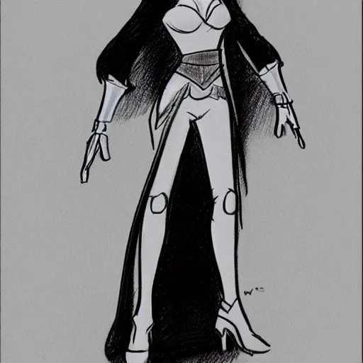 Image similar to milt kahl sketch of victoria justice as princess padme in star wars episode 3